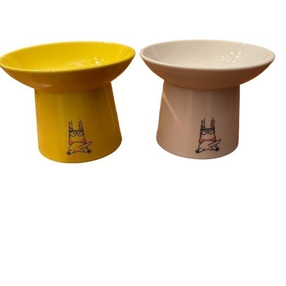 Nobrand Other - Pedestal cat food ceramic bowls sold as a set